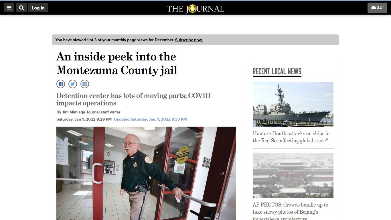 An inside peek into the Montezuma County jail – The Journal